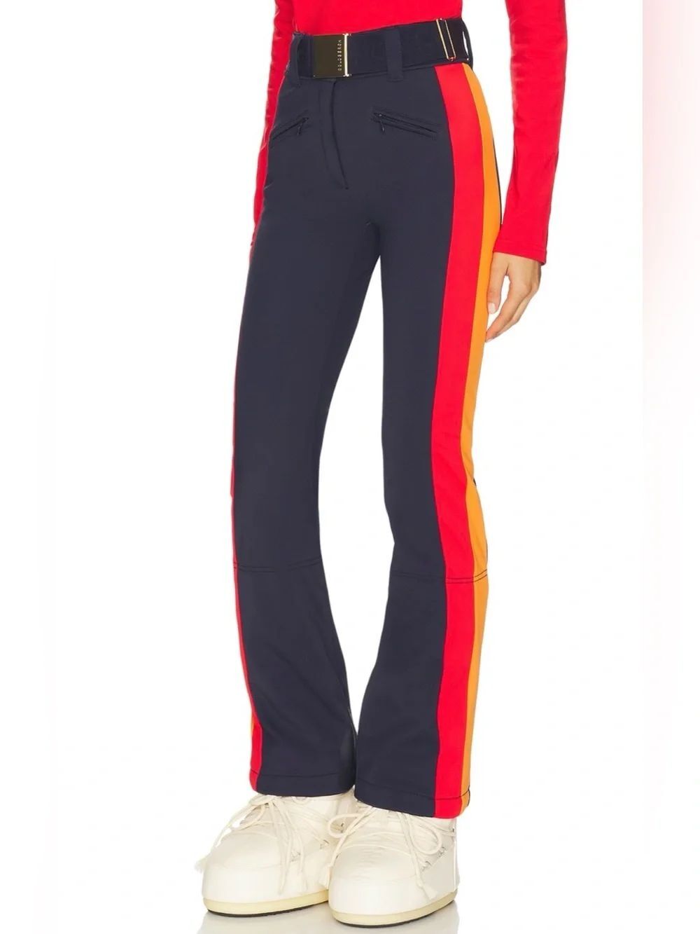 Goldbergh Roccia Pippa Ski Pants Navy Blue Orange Red Stripe NWT 8 Waterproof